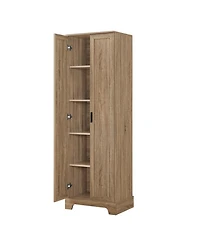 Storage Cabinet with Two Doors for Bathroom, Office, Adjustable Shelf, Mdf Board, Brown