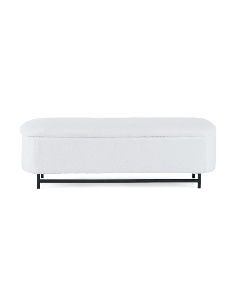 Streamdale Elegant Ottoman with Spacious Storage Function, White