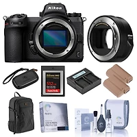 Nikon Z 7II Mirrorless Digital Camera, Bundle with Nikon Ftz Ii Mount Adapter, 512GB Cfexpress Card, 2x Extra Battery, Dual Charger, Backpack, Screen