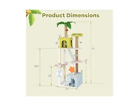 Multi-Level Beach-Themed Cat Tree Aesthetic & Fun Kitten Tower for Indoor Cats
