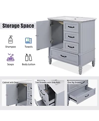 Streamdale 30" Grey Bathroom Vanity Cabinet with Sink and Storage