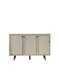 Streamdale Gray Storage Cabinet with 3 Doors, Adjustable Shelf, and Coffee Bar
