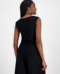 Bar Iii Women's Sleeveless Honeycomb Top, Exclusively at Macy's
