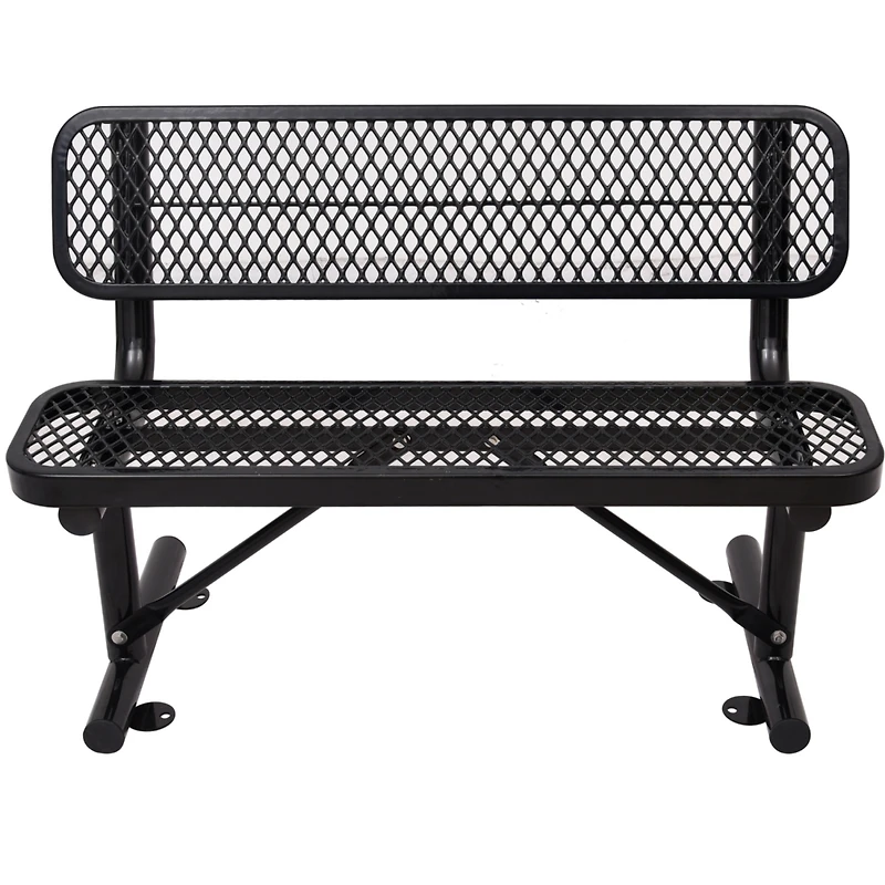 Streamdale 4 ft. Outdoor Steel Bench with Backrest Black