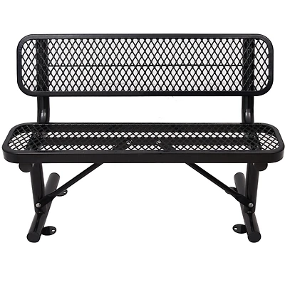 Streamdale 4 ft. Outdoor Steel Bench with Backrest Black