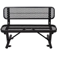 Streamdale 4 ft. Outdoor Steel Bench with Backrest Black