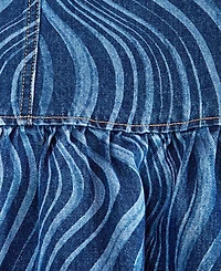 With Jules Big Girl Cotton Denim Wave Wash Skirt