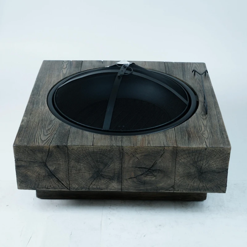 Streamdale Wood-Fueled Outdoor Fire Pit with Wood Grain Design