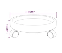 Plant Trolleys with Wheels 2 pcs Gray Diameter 13.4" 77.2 lb