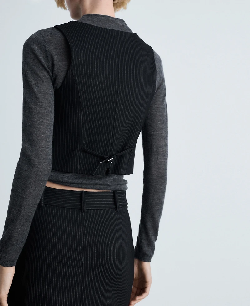 Mango Women's Pinstriped Suit Vest