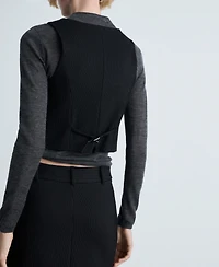 Mango Women's Pinstriped Suit Vest