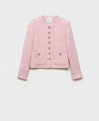 Mango Women's Fitted Tweed Jacket
