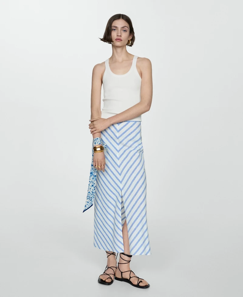 Mango Women's Printed Slit Skirt