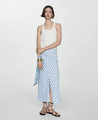 Mango Women's Printed Slit Skirt