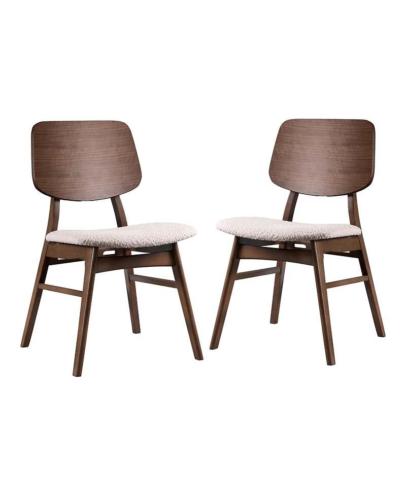 Furniture of America 2-Pc. Sandy Cove Boucle Fabric Padded Dining Chair Set