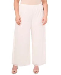 Msk Women's Plus Chiffon Wide-Leg Pull-On Pants