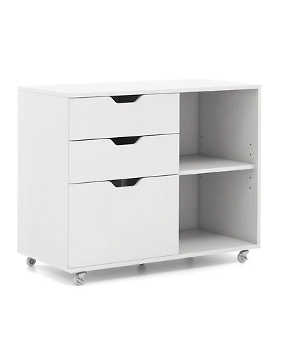 3-Drawer File Cabinet with Adjustable Shelf and Wheels for Letter