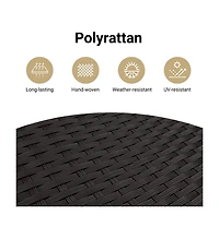 Patio Chair with Cushions Black Poly Rattan