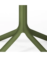 31.5" Round Plastic Outdoor Patio Dining Table for 4