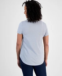 Style & Co Women's Usa Flag Graphic Crewneck T-Shirt, Created for Macy's