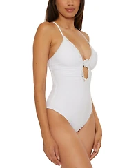 Becca Women's Plunge-Neck One-Piece Swimsuit