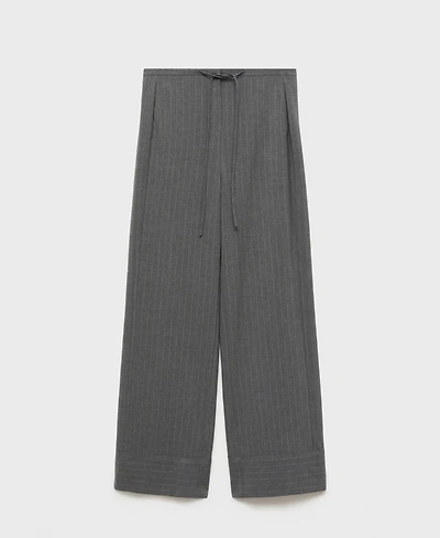 Mango Women's Chalk-Stripe Straight Trousers