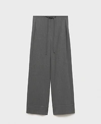 Mango Women's Chalk-Stripe Straight Trousers