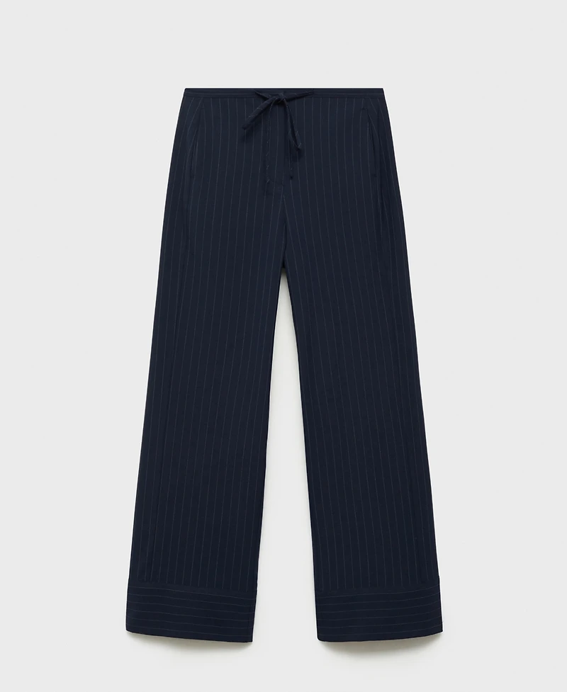 Mango Women's Chalk-Stripe Straight Trousers