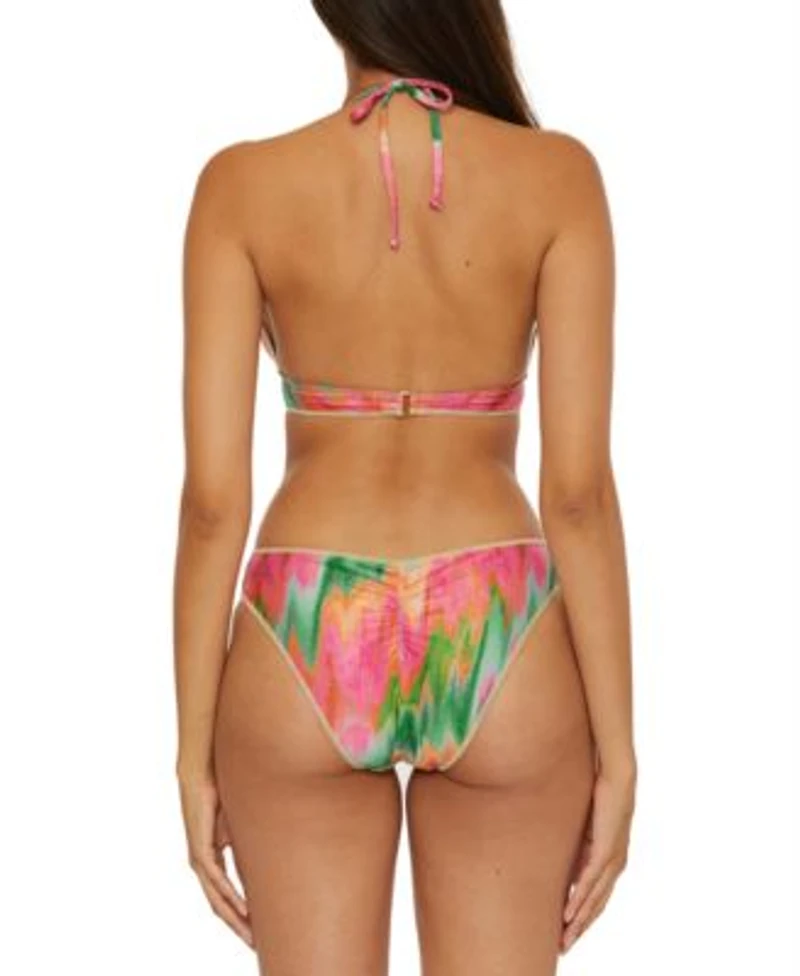 Becca Womens Mirage Metallic Bikini Top Hipster Bottoms