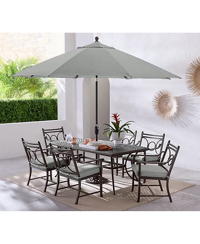Wythburn Outdoor Dining 7pc Set (72x38" Table & 6 Scroll Chairs), Created for Macy's