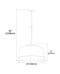 Dainolite 10.50" Metal Kup Led Pendant