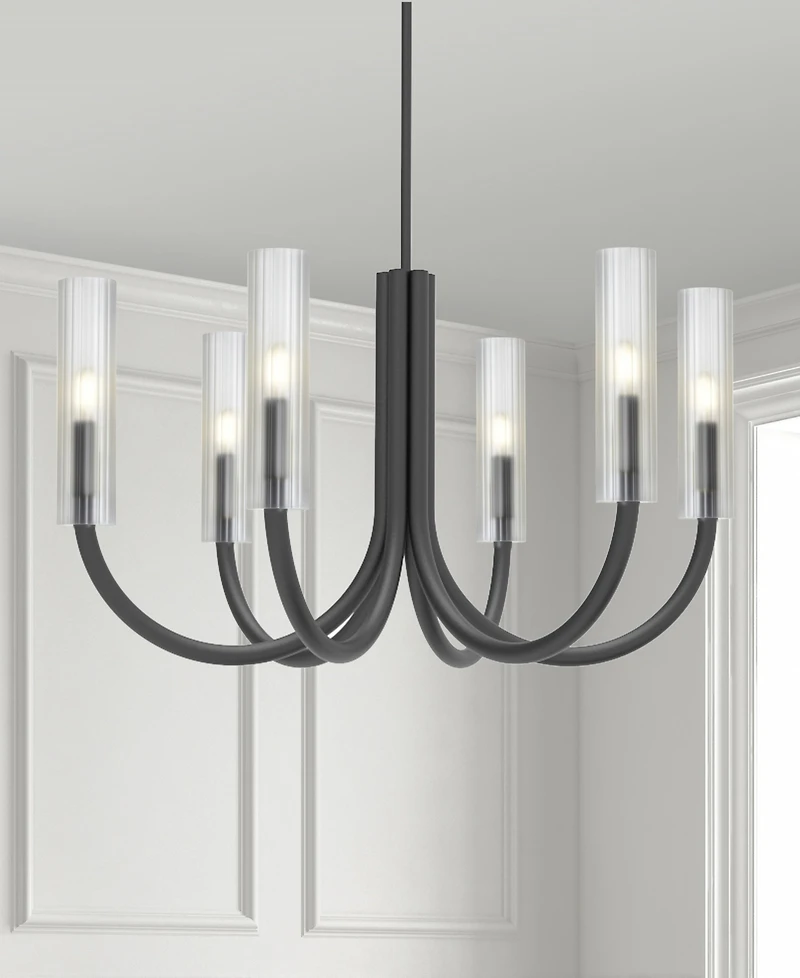 Dainolite 21.75" Metal Wand 6 Light Led Chandelier