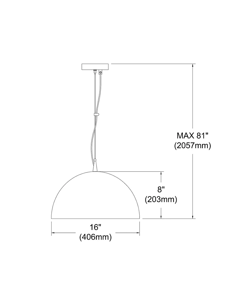 Dainolite 8" Metal Helsinki Led Pendant