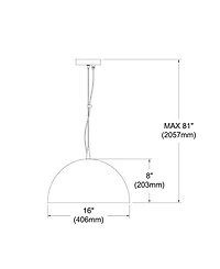 Dainolite 8" Metal Helsinki Led Pendant