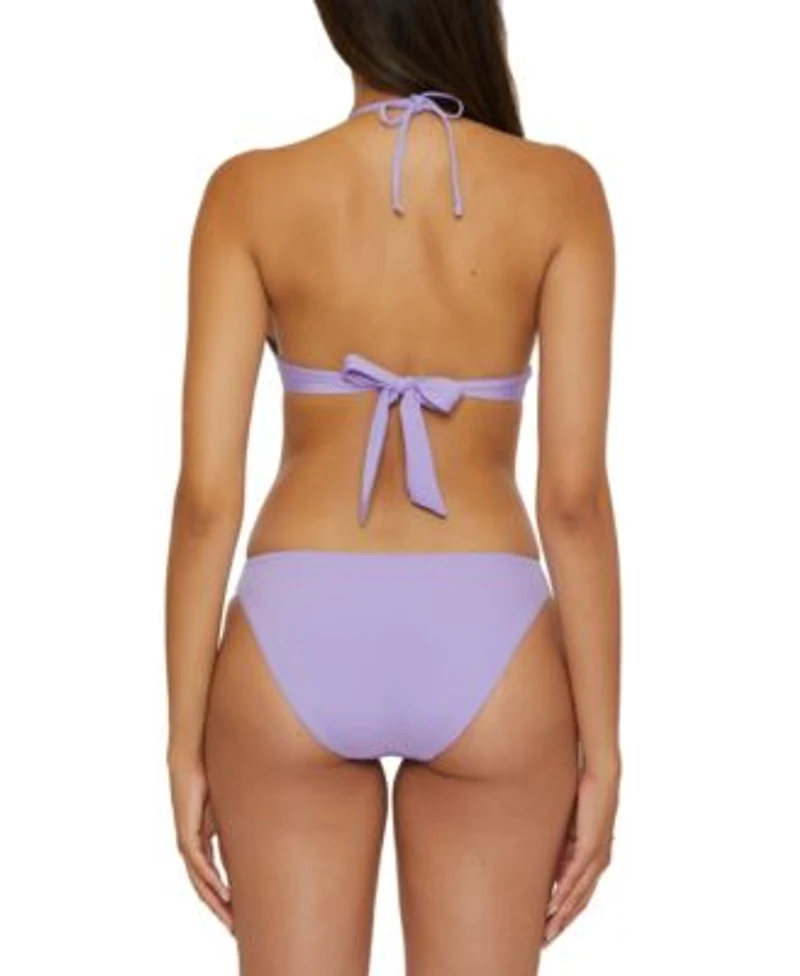 Becca Womens Fiesta Halter Bikini Top Side Tab Bottoms