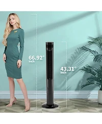 Kismile 43 inch Tower Fan Portable Electric Oscillating Quiet Remote Control Bladeless Floor 3-Speed Wind Mode 12H Timer Bedroom Office