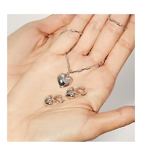 Ana Luisa Puffed Heart Hoops - Jessica Silver