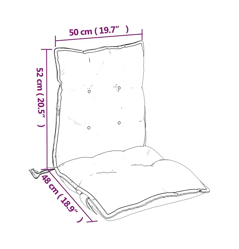 Lowback Chair Cushions pcs Navy Blue Oxford Fabric