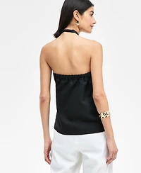 I.n.c. International Concepts Women's Linen-Blend Braided Halter Top