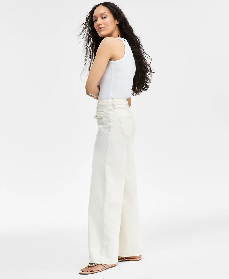 I.n.c. International Concepts Women's Zip-Front Wide-Leg Jeans, Exclusively at Macy's
