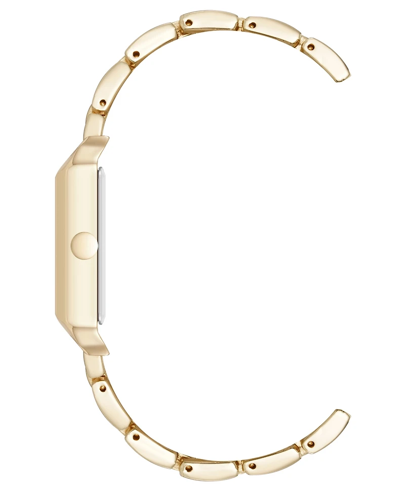 Nine West Women's Quartz Rectangular Gold-Tone Metal Alloy Bracelet Watch, 24mm