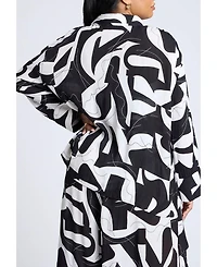 Eloquii Plus Women's Printed Cover-Up Top