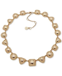 Dkny Gold-Tone Puffy Geometric Collar Necklace, 16" + 3" extender