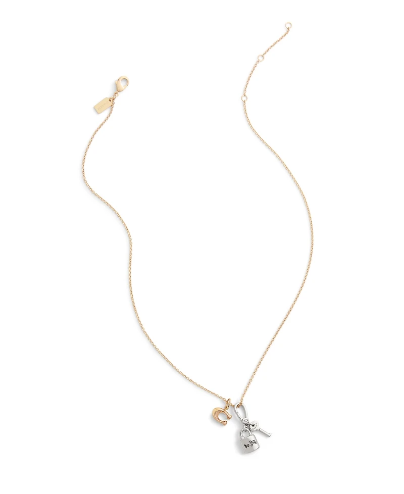 Coach Rhodium Collectible Signature Lock and Key Charms