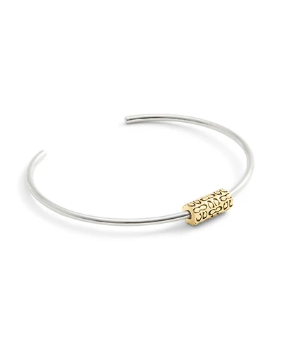 Coach Two-Tone Signature Quilted Tube Cuff Bracelet