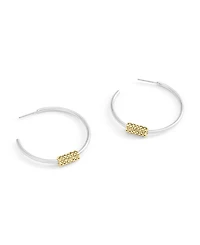 Coach Large Signature Quilted Tube Hoop Earrings