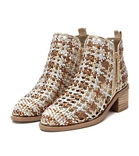 Xti Women's Braided Booties with Side Zipper