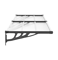 Door Canopy Black and Transparent 78.3"x35.4" Polycarbonate
