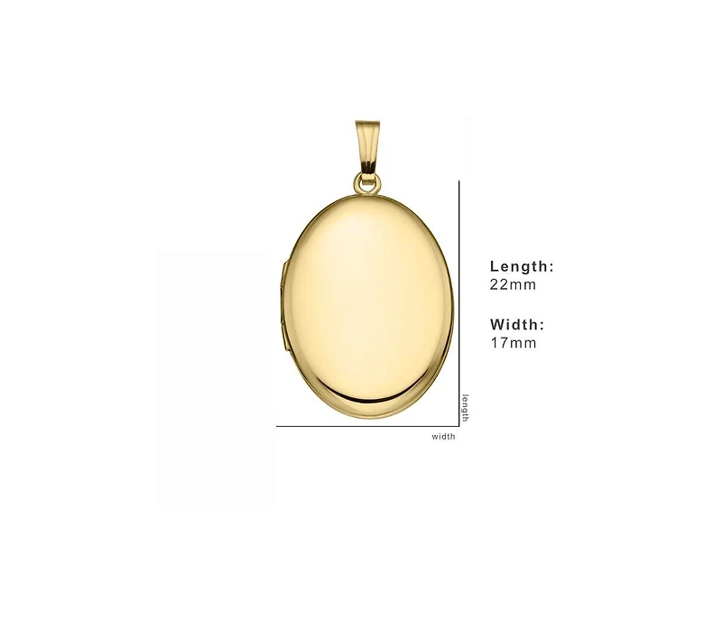 Yellow Gold Filled Oval 17mm Polished Locket for Women