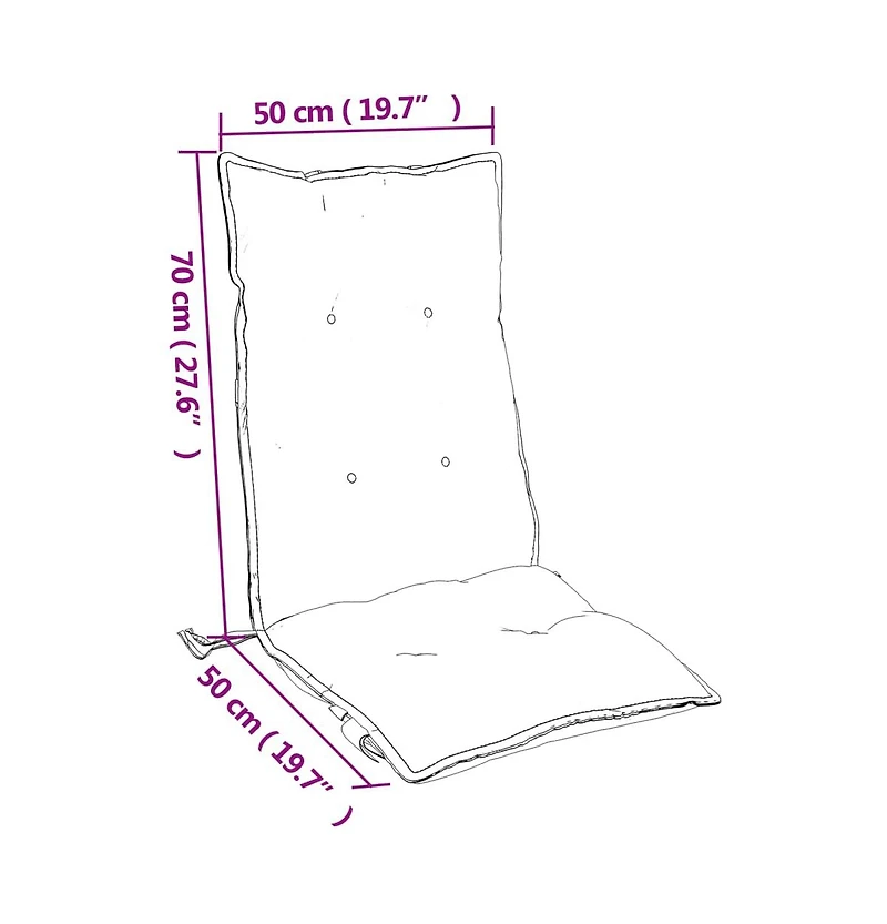 Highback Chair Cushions 2 pcs Oxford Fabric